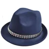 Free Shipping By DHL Rivet Men Women Wool Fedora Hats Soft Dance Party Wedding Stingy Brim Caps Adult Street Top Hats Jazz Cap GH-65