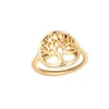 Hela 10st Gold Silver Rose Gold Plated Tree Ring Unique Design Tree of Life Ring Round Tree Pattern Ring EFR056274A