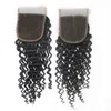 Wholesale 10pcs/lot Free Part Afro Curly Lace Closure Brazilian Virgin Human Hair 1B 130% 4*4 inch Swiss Lace Top Closures for Black Women