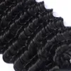 Tissages en gros paquets brésiliens vierges Remy cheveux 1b non transformés tissage de cheveux humains grade 9A paquets de cheveux de vague profonde noir naturel