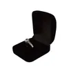 5 Stuks Hele Engagement Zwart Fluwelen Ring Box Sieraden Display Opslag Opvouwbare Case Voor Trouwring Valentijnsdag Gift O227Z