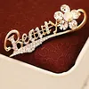 Glanzende kristal Rhinestone Beauty Bloembroche 18k GOUD VERGELEGD Letterbroche voor dames sjaalspelden bruiloft bruid bouquet broches Xmas cadeau