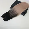 Extensions de cheveux humains brésiliens Remy de qualité 8A Balayage # 1B se décolorant à # 18 Omber Hair Weave Straight Virgin Non Transformed Hair Trame 100g