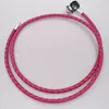 Honeysuckle Pink Link Moments Bracelet en cuir tissé double 925 argent Fits European Style Bielry Charmes perles à la main Andy Jewel 590734CHP-D4432091