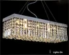 2017 hot Crystal droplight Modern Contemporary Rectangle Rain Drop Crystal Chandelier for Dining Room Suspension Lamp Lighting Fixture