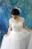 2019 Korte Trouwjurken Jas Wit Lace Up Bridal Bolero Fascinator Custom Made Full Lace Bruid Accessoires