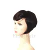 Máquina completa barata feita sem renda frontal curta perucas de cabelo humano 100 perucas de cabelo humano corte pixie estilo de moda penteado para preto wome7717675