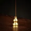 Partihandel-3mm Brass Gourd Incense Burner Holder för tjock handgjord tibetansk spole / pinnar Heminredning V3663