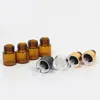 1 ml, 2 ml, 3 ml Mini Tiny Amber Glass Dropper Klare Flaschen Nachfüllbare Fläschchen für ätherische Öle mit Eyed Dropper