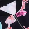Großhandels- Frühlings-Frauen-Jacken-Art- und Weiseblumenjacke-Damen-Blumenblumen druckten beiläufige eine Knopf-dünne Klage-Mantel-weibliche Oberbekleidung-Herbst