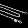 Großhandelspreis 16-24 zoll 3 mm Twisted Ketten Halsketten 925 Sterling Sivler Schmuck Feinsilber Halsketten für Anhänger G205