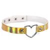 Rainbow Laser Heart Love Halsband Choker Collar Sub Slave Halsband Kvinnor Nattklubb Fashion Jewelry Gift Will och Sandy