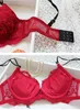 New 2019 high quality Cute pink blue black red gather sexy white lace embroidery pad thin models girls underwear Bra Set4914931