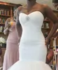 Basit Tül Mermaid Gelinlik Sevgiliye Artı Boyutu Trompet Gelinlikler Katmanlı Etekler Seksi Korse Düğün Gelin Elbise