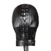 Soft PU Leather Mask Hood escravo escravo em jogos para adultos para casais Fetish Sex Flerting Toys for Women and MEM1333522