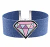 Uttalande halsband punk denim broderi choker halsband för kvinnor krage rose cool hjärta diamant national flagga krona charm smycken