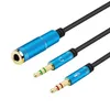 Heapphone Splitter Cable of 3.5mm Jack Male 2 to 1 Female Dual Y Splitter Earphone Headphone Audio Cable Adapter
