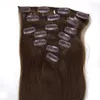 ZZHAIR 15 "7 шт. Установите 70 г клипов в / на 100% бразильских реми РЕММ наращивание человеческих волос полная голова