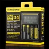 100% Orijinal Nitecore D4 Akıllı Digi Akıllı Şarj için LCD Ekran ile 14500,16340 (RCR123), 18650, 22650, 26650, AA, AAA Pil