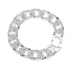 HipHop luxe simulé diamant Bracelets pour hommes de haute qualité argent plaqué or glacé Miami Bracelet cubain