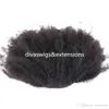 Dora kinky encaracolado rabo de cavalo cabelo encaracolado humano destaques mulher negra, cabelo rabo de cavalo envoltório extensão grau 5a