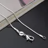 2MM 925 Sterling silver smooth snake Chains 16 18 20 22 24 inches Choker Necklace For women men s Fashion Jewelry in bulk