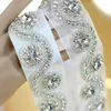 Vit Bridal Sash Bröllop Prinsessan Rhinestone Belt Girl Flower Bridesmaid Dress Accessories Organza Ribbon