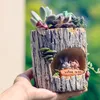 1pc Casa creativa per alberi di resina Animali fiori di fiori succulenti pentole vegetali microlandscape decorazioni da giardino fioriera bonsai vaso1379784