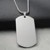 Wholesale Blank Engravable Stainless Steel Cat Dog Tag Military Shape Men Pendant for boys Free Shipping