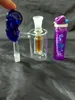 Color plug filter pot glass bongs accessories   , Glass Smoking Pipes colorful mini multi-colors Hand Pipes Best Spoon glas