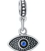 Fits Pandora Sterling Silver Turkey Eye Blue Evil Eye Beads Charms For Diy European Style Snake Charm Chain Fashion DIY Jewelry