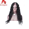 Full Lace Peruvian Virgin Human Hair Body Wave U Part Paryk för Black Women Natural Hairline Mellandel 2 "X4" Upart Wig Glueless