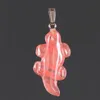 New Design Carving Random Natural Stone Agate Malachite Blue Aventurine Pendulum Swamp Beast Lizard Crocodile Shape Pendants Charms Jewelry