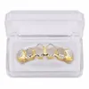 New Gold Silver Hollow Open Dlampnd geschnitten 6 Zahnoberteil Grill Zähnekappen Zahn HipHop Grillz Set Party Schmuck 5323878