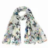 Marke-Sciarpe Echarpe Femme Dame Chiffon Schmetterling Print Hals Schal Schal Neue Mode Frau Schals Wrap Stola