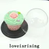 Le plus bas 100pcs50sets en plastique transparent Cupcake gâteau dôme faveurs boîtes conteneur fête de mariage décor coffrets cadeaux boîte de gâteau de mariage26186986067146