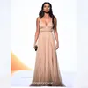 Alta qualità Selena Gomez Red Carpet Abiti da sera Chiffon Sweep Train Formale Abito per occasioni speciali Abito da festa Custom Made Plus Size