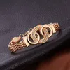 Mode Luxus Kristall Handschellen Halskette Ohrring Armband Ring Set Metall Vergoldet Strass Einzigartige Acht Kreis Kreuz Schmuck