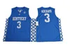NCAA Kentucky Wildcats College Basketball Jerseys 5 Malik Monk 3 Edrice Adebayo 1 trener John Calipari 0 Deaaron Fox University koszulka