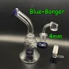 Mini Glass Bongs Oil Gireaux avec des bols de banger de quartz et de verre de 4 mm de 4 mm 3 couleurs femelles 14 mm de bécher en tête