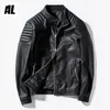 Wholesale Hight quality Motorcycle man leather motorbike biker jacket coat moto riding pu casual jacket winter fashion boys