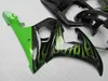 Livre personalizar carenagem kit para Yamaha YZF R6 03 04 05 verde flamas carenagens pretas conjunto YZF R6 2003 2004 2005 OT30