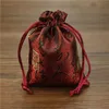 Carattere cinese piccolo sacchetto di stoffa a buon mercato coulisse in seta broccato gioielli sacchetto di caramelle regalo borse gingillo imballaggio moneta tasca 9x12 cm