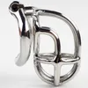 New design 55mm length Stainless Steel Super Small Male Chastity Device 2.1" Short Curve Cock Cage For BDSM