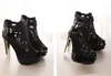 lace water proof platform high heel lady shoe sexy fish mouth horsehair women