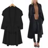 Wholesale-Stylish Women Lady Casual Cardigan Solid Long Sleeve X-Long Waterfall Coat Outwear 2Color