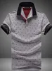 Mens Polos Printed Shirt Cartoon 100% Cotton Short Sleeve Camisas Stand Collar Male Shirts M-3XL