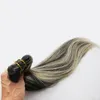 Inslagen Peruaanse virgin haar steil haar extensions bundels 100g human hair extensions weave 1PCS 1B/613 PIANO KLEUR