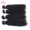 Brasilianska Curly Virgin Hair Weave Bundlar Obehandlad Brasiliansk Afro Kinky Curly Remy Human Hair Extensions 3pcs Lot Naturlig Svart Mjuk Fullständig