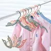 Space saver travel portable folding hangers rack outdoor clothes hangers multifunctional magic folding clothes plastic antiskid hanger